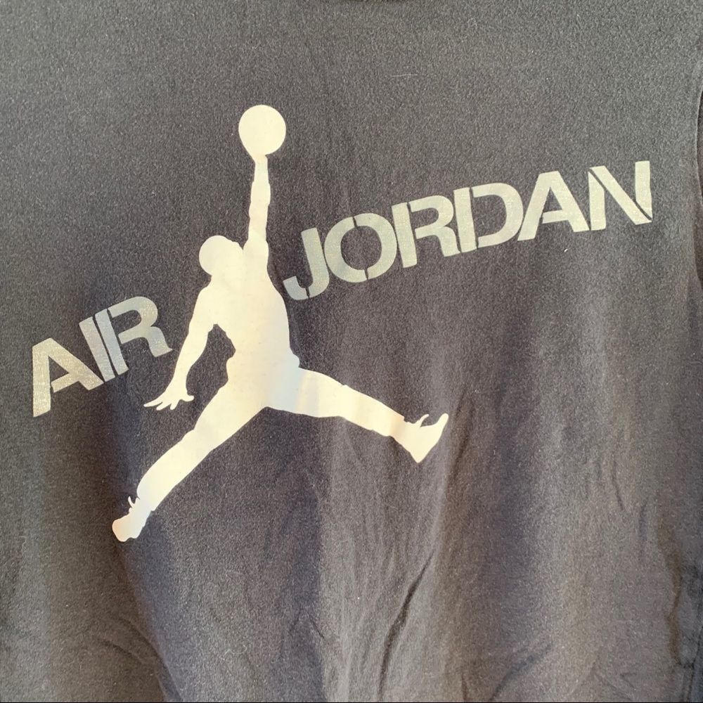 Air Jordan Size Large L Black Boys Top T Shirt Long Sleeve Graphic Basketball - Picture 4 of 12